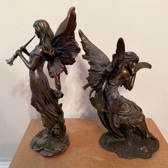 Bronze-Tone Fairy Garden Sculptures Set - Home Art - Picture 2 of 10